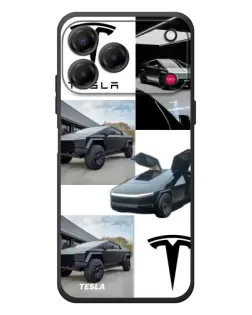 Чехол для ZTE Nubia V80 Design с картинкой «Коллаж Cybertruck Tesla»