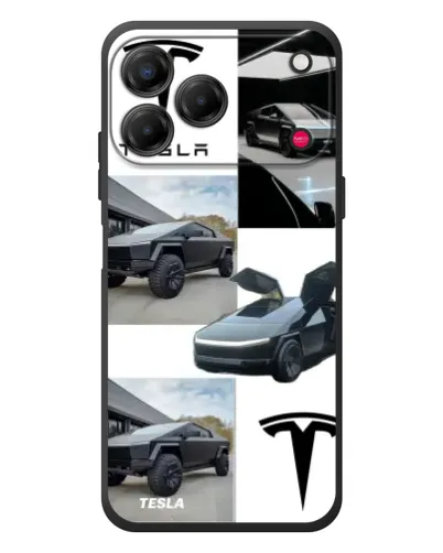 Чехол для ZTE Nubia V80 Design с картинкой «Коллаж Cybertruck Tesla»