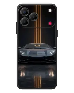 Чехол для ZTE Nubia V80 Design с картинкой «Lamborghini золотые линии»