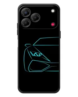 Чехол для ZTE Nubia V80 Design с картинкой «Голубой силуэт Lamborghini»