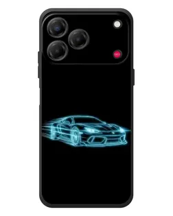 Чехол для ZTE Nubia V80 Design с картинкой «Неоновый контур Lamborghini»