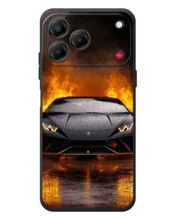 Чехол для ZTE Nubia V80 Design с картинкой «Lamborghini в огне»