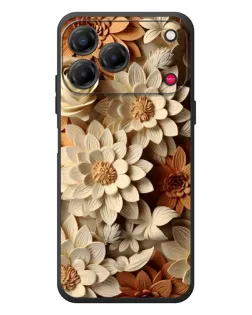 Чехол для ZTE Nubia V80 Design с картинкой «Бежевый флористический декор»