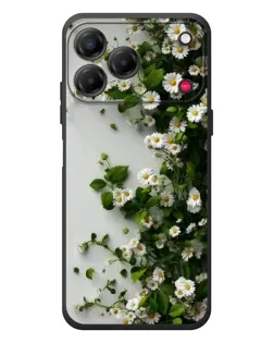 Чехол для ZTE Nubia V80 Design с картинкой «Ветка мелких белых цветов»