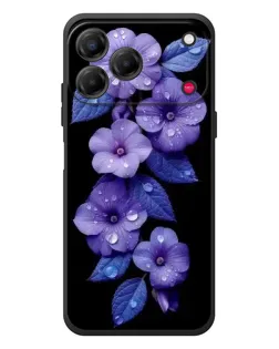 Чохол для ZTE Nubia V80 Design з картинкою «Фіолетові квіти з росою»