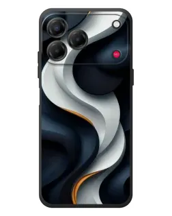 Чохол для ZTE Nubia V80 Design з картинкою «Об'ємні чорно-білі стрічки»