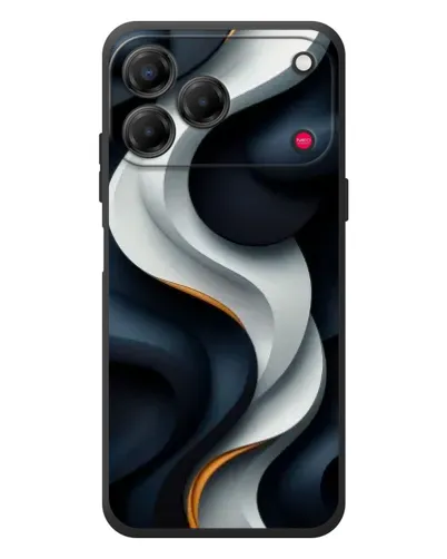 Чехол для ZTE Nubia V80 Design с картинкой «Объемные черно-белые ленты» Чехол для ZTE Nubia V80 Design с картинкой «Объемные черно-белые ленты»