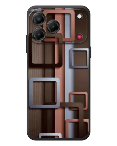 Чехол для ZTE Nubia V80 Design с картинкой «Коричневые объемные квадраты» Чехол для ZTE Nubia V80 Design с картинкой «Коричневые объемные квадраты»
