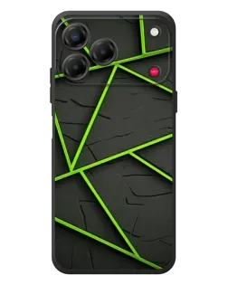 Чехол для ZTE Nubia V80 Design с картинкой «Зеленые геометрические линии»