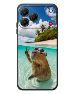 Чохол для ZTE Nubia V80 Design з картинкою «Капібара на морі»