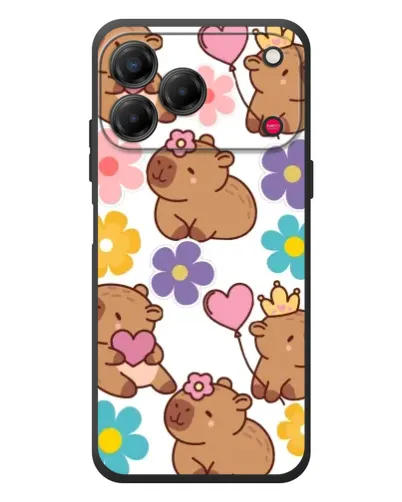 Чехол для ZTE Nubia V80 Design с картинкой «Цветочный паттерн капибар» Чехол для ZTE Nubia V80 Design с картинкой «Цветочный паттерн капибар»