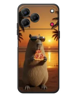 Чохол для ZTE Nubia V80 Design з картинкою «Капібара з піцою»