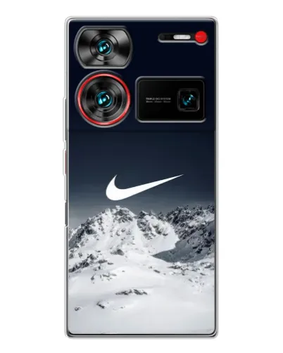 Чехол для ZTE Nubia Z60 Ultra с картинкой «Nike — зимние горы» Чехол для ZTE Nubia Z60 Ultra с картинкой «Nike — зимние горы»