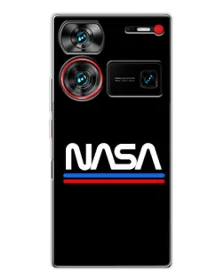 Чехол для ZTE Nubia Z60 Ultra с картинкой «NASA — классика Red Blue» Чехол для ZTE Nubia Z60 Ultra с картинкой «NASA — классика Red Blue»