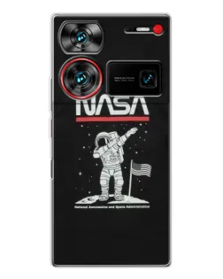 Чехол для ZTE Nubia Z60 Ultra с картинкой «NASA — шагаем по Луне» Чехол для ZTE Nubia Z60 Ultra с картинкой «NASA — шагаем по Луне»