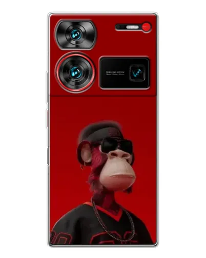Чехол для ZTE Nubia Z60 Ultra с картинкой «Bored Ape в красном»
