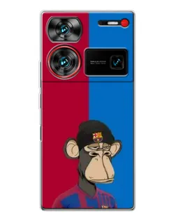 Чехол для ZTE Nubia Z60 Ultra с картинкой «Bored Ape — фанат Барсы» Чехол для ZTE Nubia Z60 Ultra с картинкой «Bored Ape — фанат Барсы»