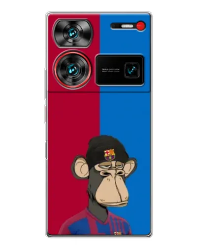 Чехол для ZTE Nubia Z60 Ultra с картинкой «Bored Ape — фанат Барсы»