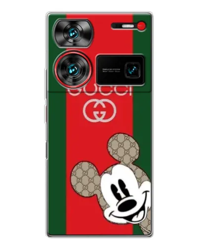 Чехол для ZTE Nubia Z60 Ultra с картинкой «Gucci — полосы и Микки» Чехол для ZTE Nubia Z60 Ultra с картинкой «Gucci — полосы и Микки»