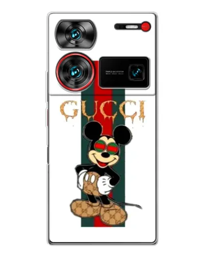 Чехол для ZTE Nubia Z60 Ultra с картинкой «Микки Маус Gucci — полосы» Чехол для ZTE Nubia Z60 Ultra с картинкой «Микки Маус Gucci — полосы»