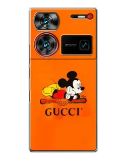 Чехол для ZTE Nubia Z60 Ultra с картинкой «Микки Маус Gucci — оранж»