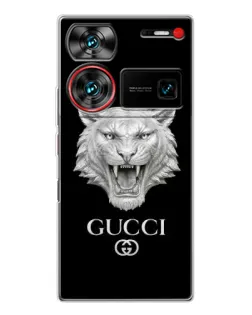 Чехол для ZTE Nubia Z60 Ultra с картинкой «Gucci — серебряный лев»