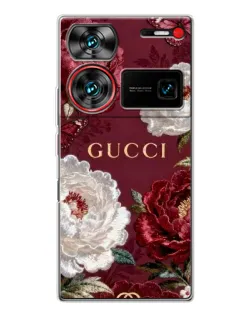 Чехол для ZTE Nubia Z60 Ultra с картинкой «Gucci — бордовые розы»