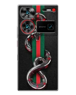 Чехол для ZTE Nubia Z60 Ultra с картинкой «Gucci — змея на полосе»