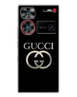 Чехол для ZTE Nubia Z60 Ultra с картинкой «Gucci — золото на черном»