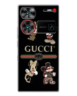 Чехол для ZTE Nubia Z60 Ultra с картинкой «Gucci — герои Disney и монограмма»