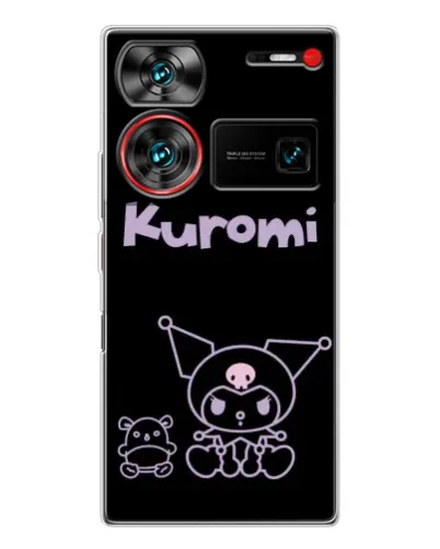 Чехол для ZTE Nubia Z60 Ultra с картинкой «Kuromi — черный минимализм»