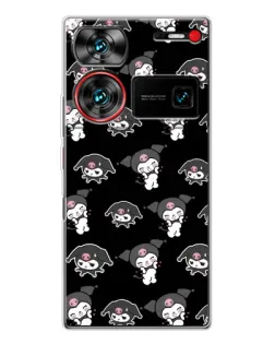 Чехол для ZTE Nubia Z60 Ultra с картинкой «Черный паттерн Kuromi»