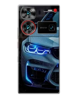 Чехол для ZTE Nubia Z60 Ultra с картинкой «Взгляд BMW с синими фарами» Чехол для ZTE Nubia Z60 Ultra с картинкой «Взгляд BMW с синими фарами»