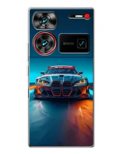 Чехол для ZTE Nubia Z60 Ultra с картинкой «BMW — огни неона» Чехол для ZTE Nubia Z60 Ultra с картинкой «BMW — огни неона»