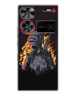 Чехол для ZTE Nubia Z60 Ultra с картинкой «PUBG — огненный силуэт»