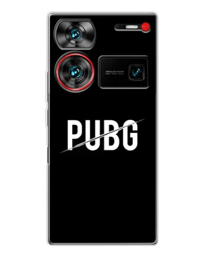 Чехол для ZTE Nubia Z60 Ultra с картинкой «PUBG — белый логотип»