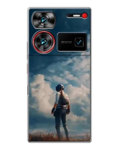 Чехол для ZTE Nubia Z60 Ultra с картинкой «Герой PUBG на скале»