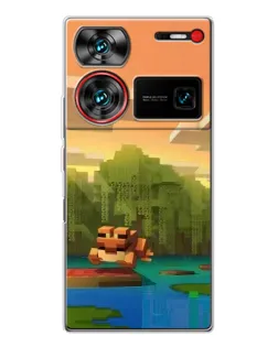 Чехол для ZTE Nubia Z60 Ultra с картинкой «Майнкрафт закат солнца» Чехол для ZTE Nubia Z60 Ultra с картинкой «Майнкрафт закат солнца»