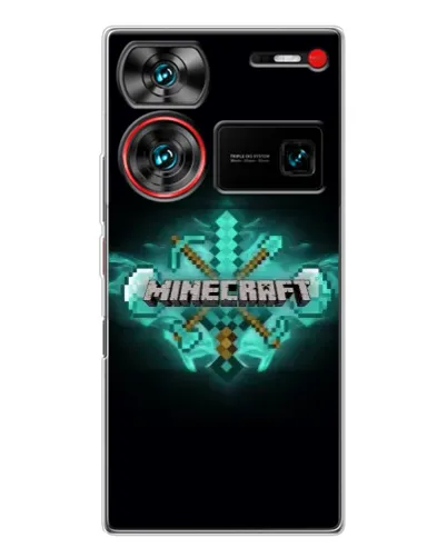 Чехол для ZTE Nubia Z60 Ultra с картинкой «Minecraft Diamond лого» Чехол для ZTE Nubia Z60 Ultra с картинкой «Minecraft Diamond лого»