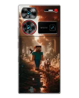 Чехол для ZTE Nubia Z60 Ultra с картинкой «Стив в лесу» Чехол для ZTE Nubia Z60 Ultra с картинкой «Стив в лесу»