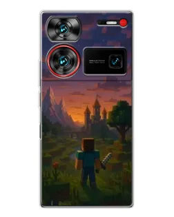 Чехол для ZTE Nubia Z60 Ultra с картинкой «Стив у башни» Чехол для ZTE Nubia Z60 Ultra с картинкой «Стив у башни»