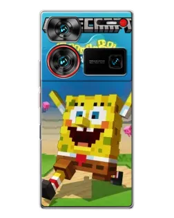 Чехол для ZTE Nubia Z60 Ultra с картинкой «Губка Боб Minecraft» Чехол для ZTE Nubia Z60 Ultra с картинкой «Губка Боб Minecraft»