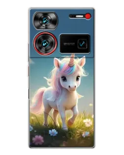 Чехол для ZTE Nubia Z60 Ultra с картинкой «Единорог на поляне»