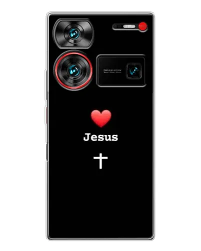 Чехол для ZTE Nubia Z60 Ultra с картинкой «Сердце - Jesus» Чехол для ZTE Nubia Z60 Ultra с картинкой «Сердце - Jesus»