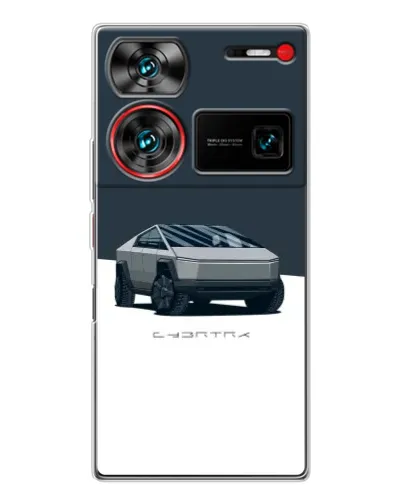 Чехол для ZTE Nubia Z60 Ultra с картинкой «Серебристый Cybertruck Tesla» Чехол для ZTE Nubia Z60 Ultra с картинкой «Серебристый Cybertruck Tesla»