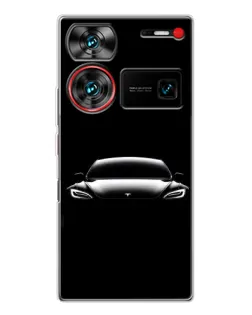 Чехол для ZTE Nubia Z60 Ultra с картинкой «Фары Tesla Night» Чехол для ZTE Nubia Z60 Ultra с картинкой «Фары Tesla Night»