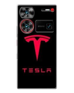 Чехол для ZTE Nubia Z60 Ultra с картинкой «Tesla Red Logo» Чехол для ZTE Nubia Z60 Ultra с картинкой «Tesla Red Logo»