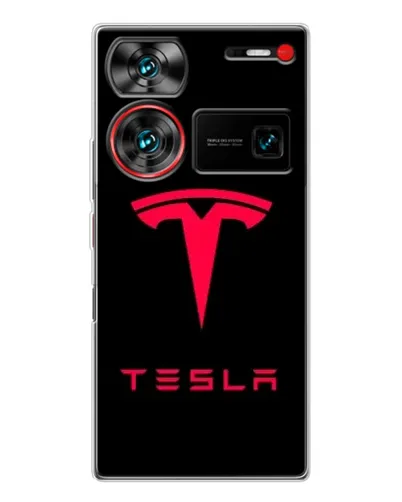 Чехол для ZTE Nubia Z60 Ultra с картинкой «Tesla Red Logo» Чехол для ZTE Nubia Z60 Ultra с картинкой «Tesla Red Logo»
