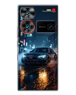 Чехол для ZTE Nubia Z60 Ultra с картинкой «Ночной город и Audi» Чехол для ZTE Nubia Z60 Ultra с картинкой «Ночной город и Audi»