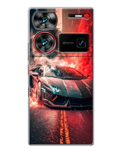 Чехол для ZTE Nubia Z60 Ultra с картинкой «Lamborghini красный дым»